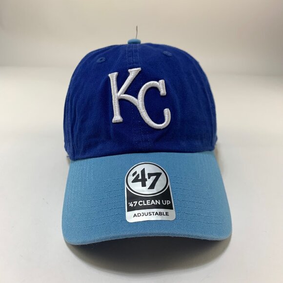 Kansas City Royals MLB Blue 47 Brand Clean Up Relaxed Fit Adjustable Dad Hat New - Picture 2 of 6